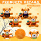 Roundfunny 20 Pcs Halloween Stuffed Animals Bears Bulk 4.5 Inch Mini Plush Bears With Halloween T-Shirt And Jack O Lantern Mini