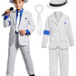 Baurghop Kids Dance Star Costume For Boys Girls 80S 90S Pop Stage Outfit For Cosplay Party Halloween (10-12 Years)