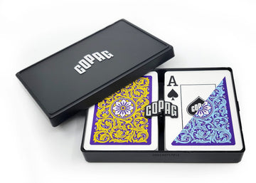 Copag 1546 Neoteric Design 100% Plastic Playing Cards, Poker Size (Standard) Violet/Yellow/Blue (Jumbo Index, 1 Set)