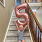 Rose Gold Number 5 Balloon 40 Inch, 5 Balloon Number, 5Th Birthday Decorations, Rose Gold Party Supplies For Boys Girls