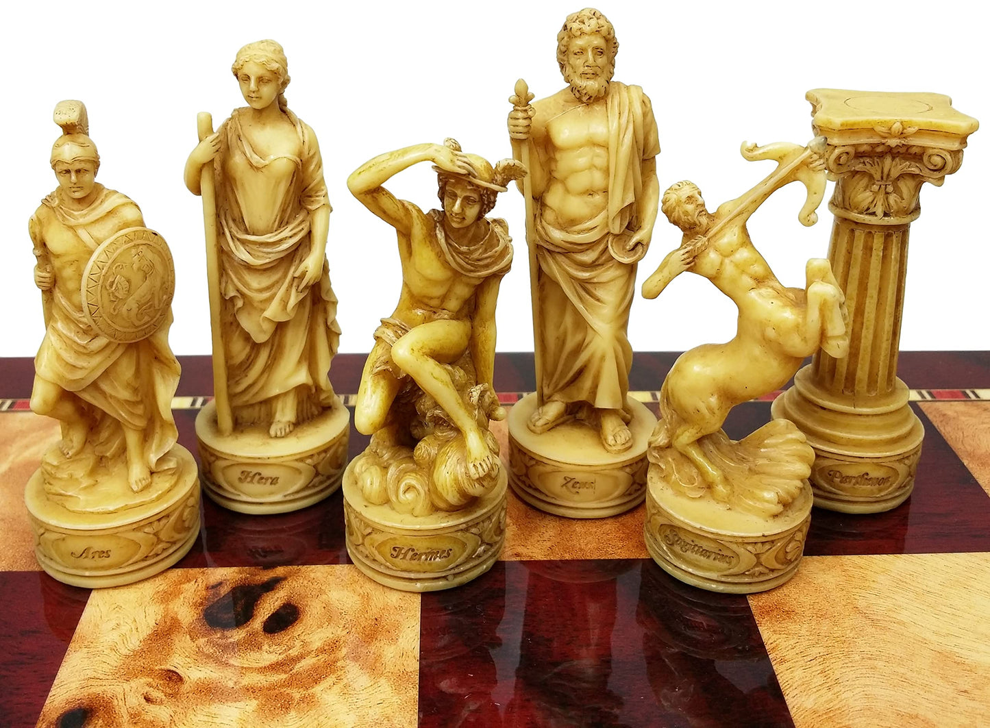 Greek Gods Mythology Set Of Chess Men Pieces Hand Painted - No Board