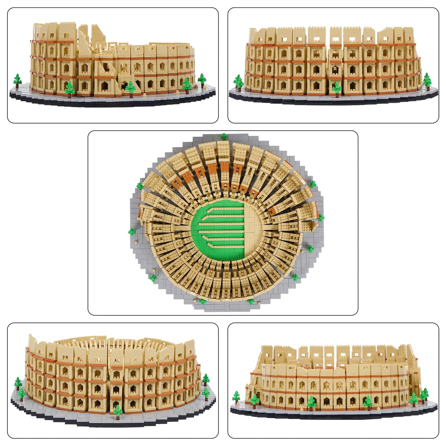 Geniteen Building Blocks Set - Roman Colosseum Model, 5594 PCS Micro Building Kit, Plastic Construction Toy for Kids & Adults