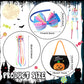 Croloose 5 Pcs Halloween Girls Skeleton Costume Glow In The Dark Tutu Skirt, Hair Extensions Headband Pumpkin Packet(8-10Y)