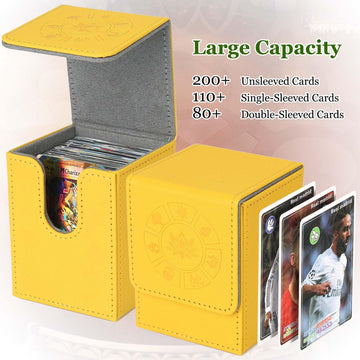 Arkeiliy Mtg Deck Box With 50 Pcs Card Sleeve, 110+ Card Storage Leather Deck Box For Magic Commander, Collectible Trading Card