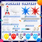 Kasyat Cartoon Party Balloon Column Stand Kit - 2 Sets, Toy Size, Colorful Rocket & Cow Print Balloons for Baby Shower Decorations