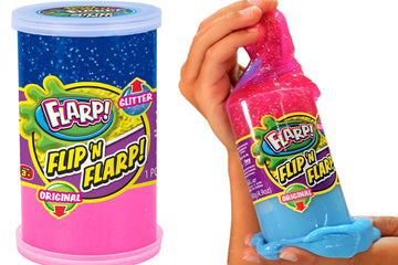 Ja-Ru Flip & Flarp Noise Putty For Kids Double Pack Original & Glitter (1 Unit) Farrt Gas Noise Maker Slime & Scented Putty Fidget Stress Toy For Boys, Girls & Adults. 047-1S