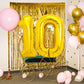 Pigetale 40 Inch 10 Number Balloons Gold Big Giant Jumbo Number 10 Balloons, Foil Mylar Helium Digital Balloons For Toddler Girl