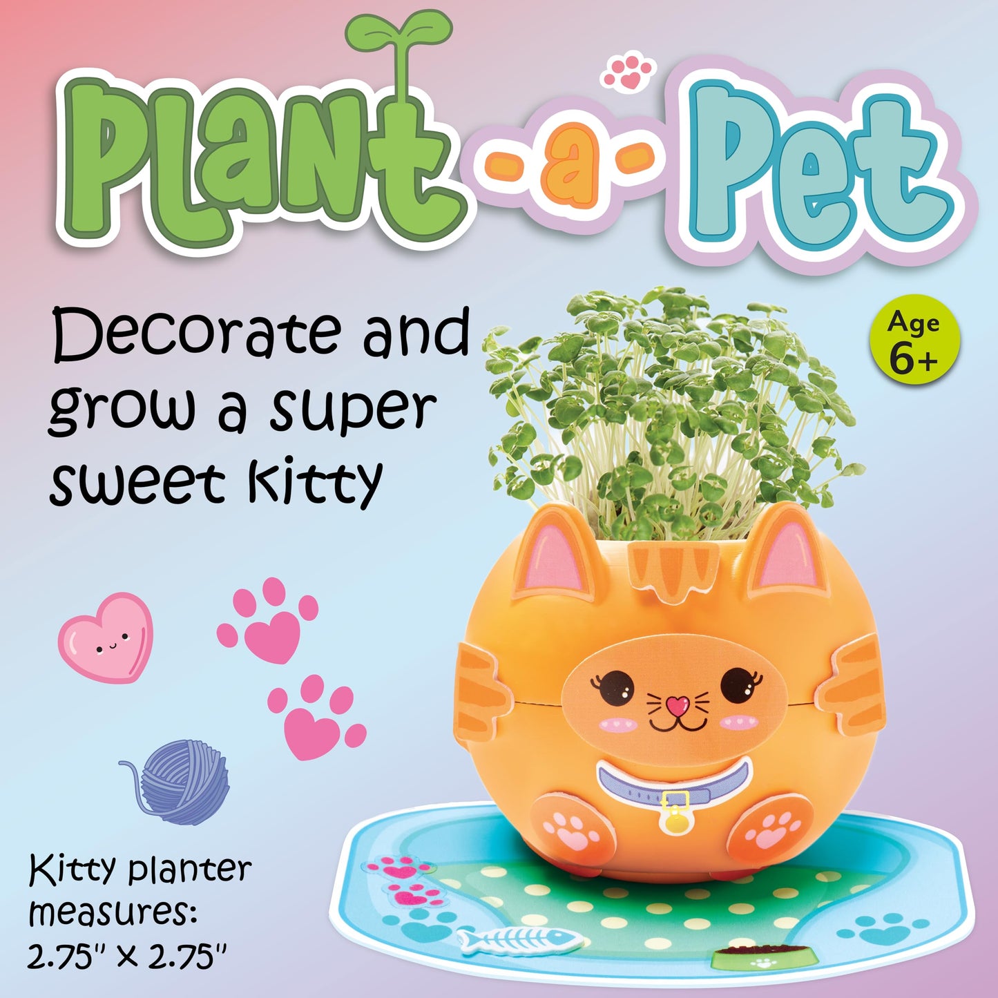 Creativity for Kids: Plant-A-Pet Kitty - Arts and Crafts Kit, Gifts for Girls and Stocking Stuffers, Boy and Girl Toys, Chia See