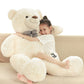 Poutmac 47 Inch Giant Teddy Bear Stuffed Animal White Big Plush Teddy Bear Valentine'S Gift For Girlfriend Soft Stuffed Bear Ani