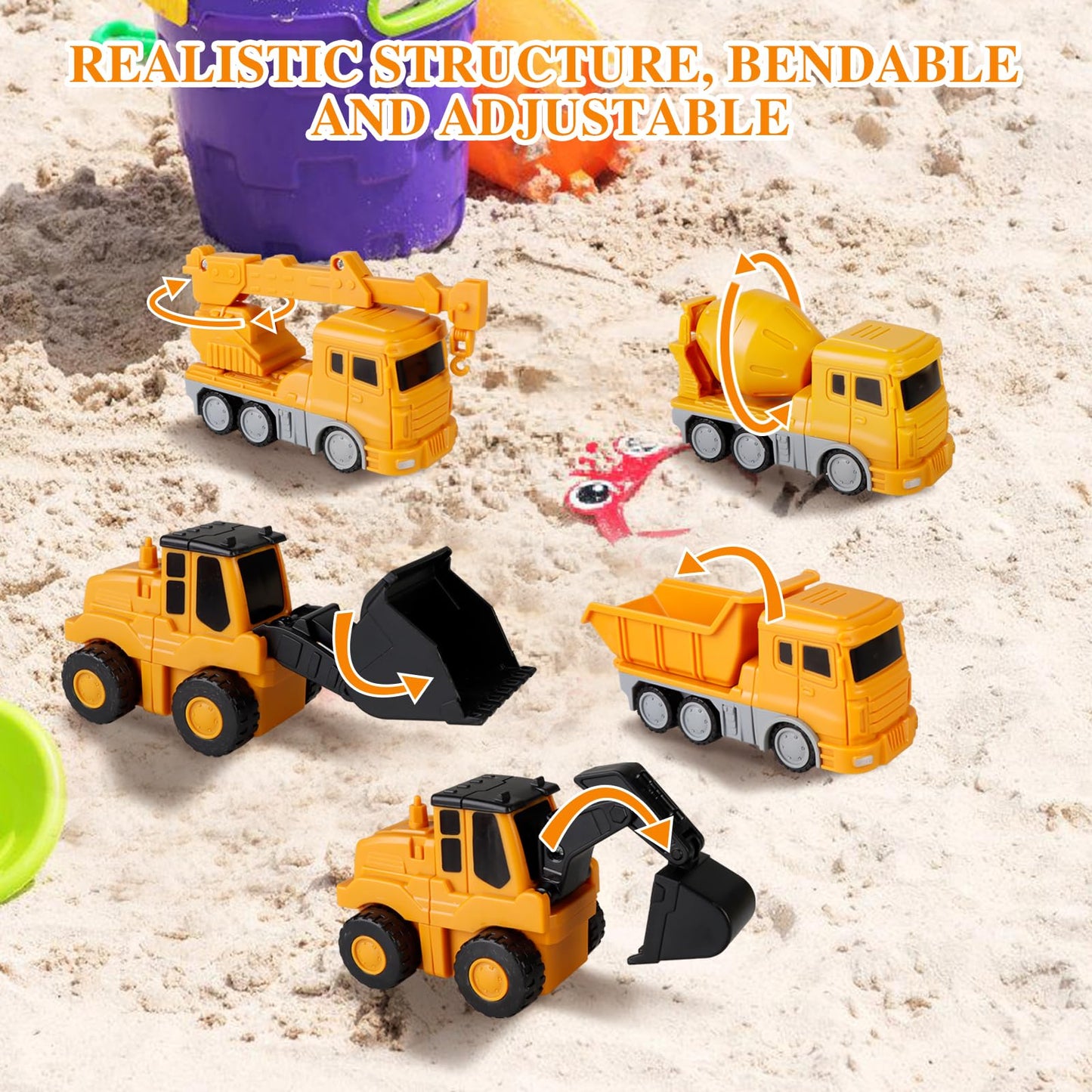 Magnetic Transform Engineering Car Assembled Toys, Construction Vehicles Toys With Storage Box, Transforming Robot Toys Magnetic Blocks For Kids Age 3+ Outdoor Toddler Activities Toys(35 Pcs)