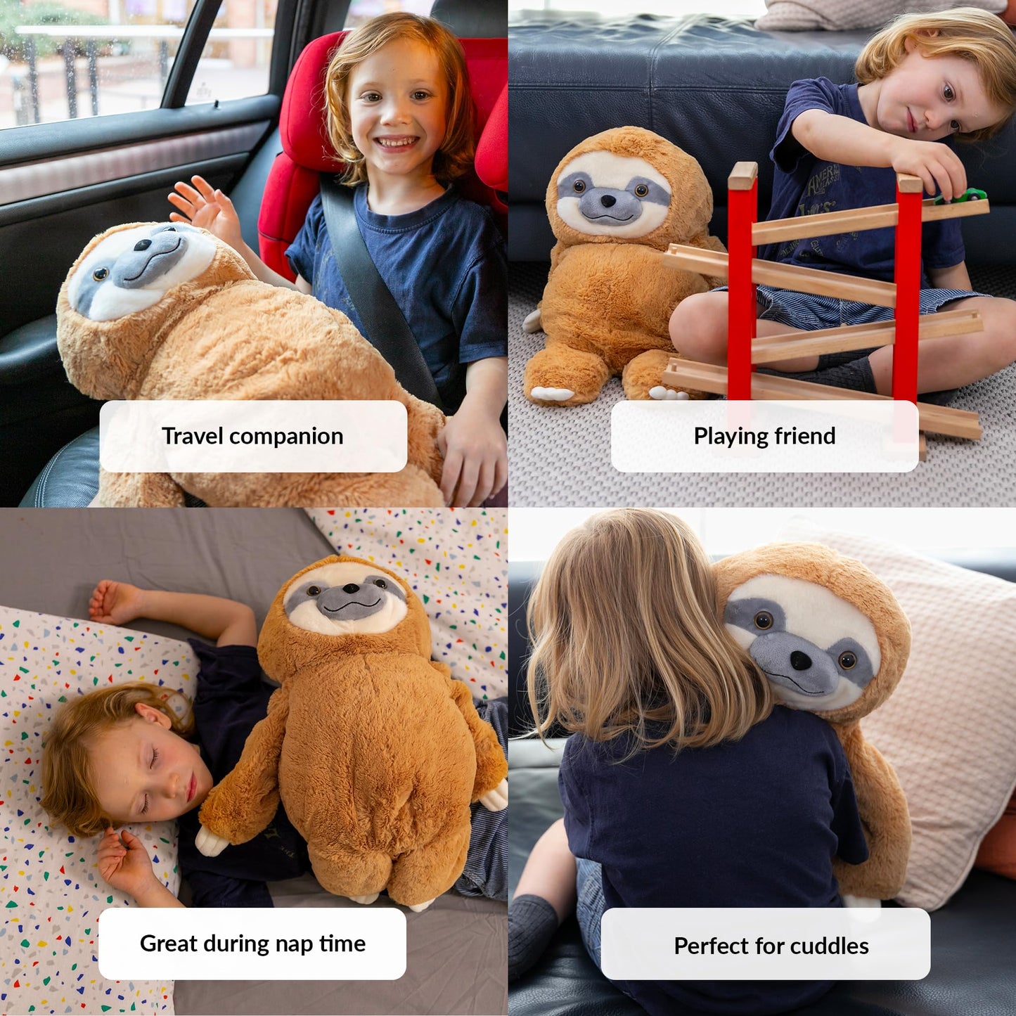 ODOXIA Weighted Plush Animal Sloth | 5 Lbs | Brown | Calming & Comforting | Machine Washable | Carrying Bag Included