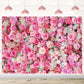 Pink Floral Backdrop Flower Wall Photography Background Valentines Day Party Decorations for Bridal Shower Wedding Baby Shower B