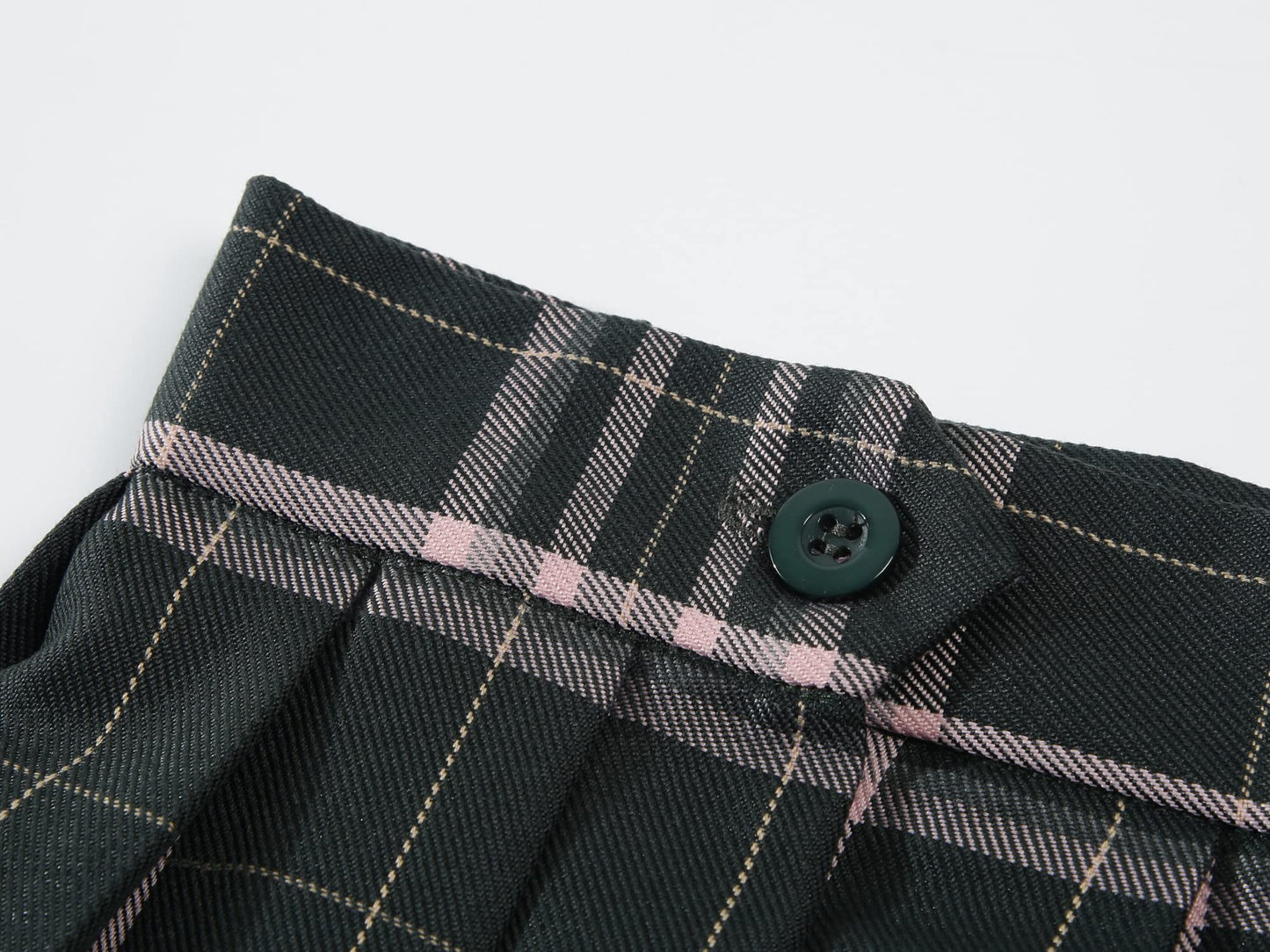 Womens Short Pleated Plaid Costumes Skirt(Black Mixed Pink,3Xl)