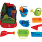 Hape Big Beach Toy Essential Set with Durable Mesh Bagpack| 10 PCs Beach Sand Toys Accessories for Kids