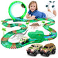 Jitterygit Dinosaur Jurassic Race Track Train Glow In The Dark World Toy Set, Kids Dino Racetrack Park Includes T-Rex & Triceratops Playset - Best Birthday Gift For Boys & Girls 3 4 5 6 7 8 Year Old