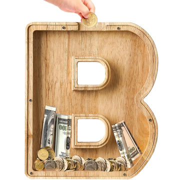 Bemaystar 12'' Piggy-Bank for Kids: Letter Piggy Bank for Boys Girls Toddler, Kids Letters Coin Bank for Christmas Birthday Gift