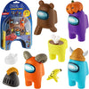 P.M.I. Among Us Crewmate Figures, 5 Piece Assortment, Plastic Toys, Includes Hidden Impostor & Additional Hats, Various Colors