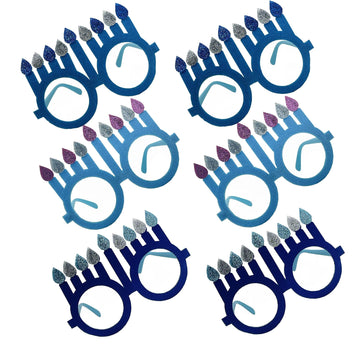 The Dreidel Company Happy Hanukkah Glasses Eyewear Party Favors And Party Props Assorted Colors For Kids (12-Pack)