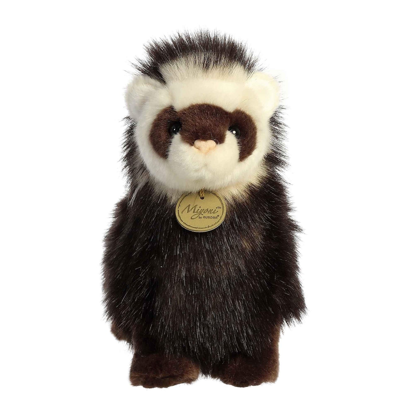 Aurora Realistic Miyoni Ferret Stuffed Animal - Lifelike Detail - Cherished Companionship - Brown 10 Inches