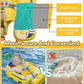Kalolary Baby Pool Float with Canopy, Non-Inflatable Swim Trainer, Adjustable Strap, for 3-24 Months, Yellow Car