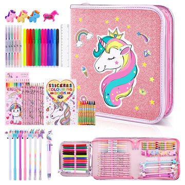 53Pcs Fruit Scented Markers Set - Art Coloring Drawing Kits For Kids With Unicorn Pencil Case, Art Supplies For Kids Ages 4 6 8,