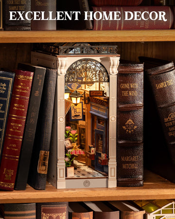 Robotime Diy Book Nook Kits Dollhouse Room Bookstore Miniature House With Led Light 3D Wooden Puzzles For Adults Booknook Booksh