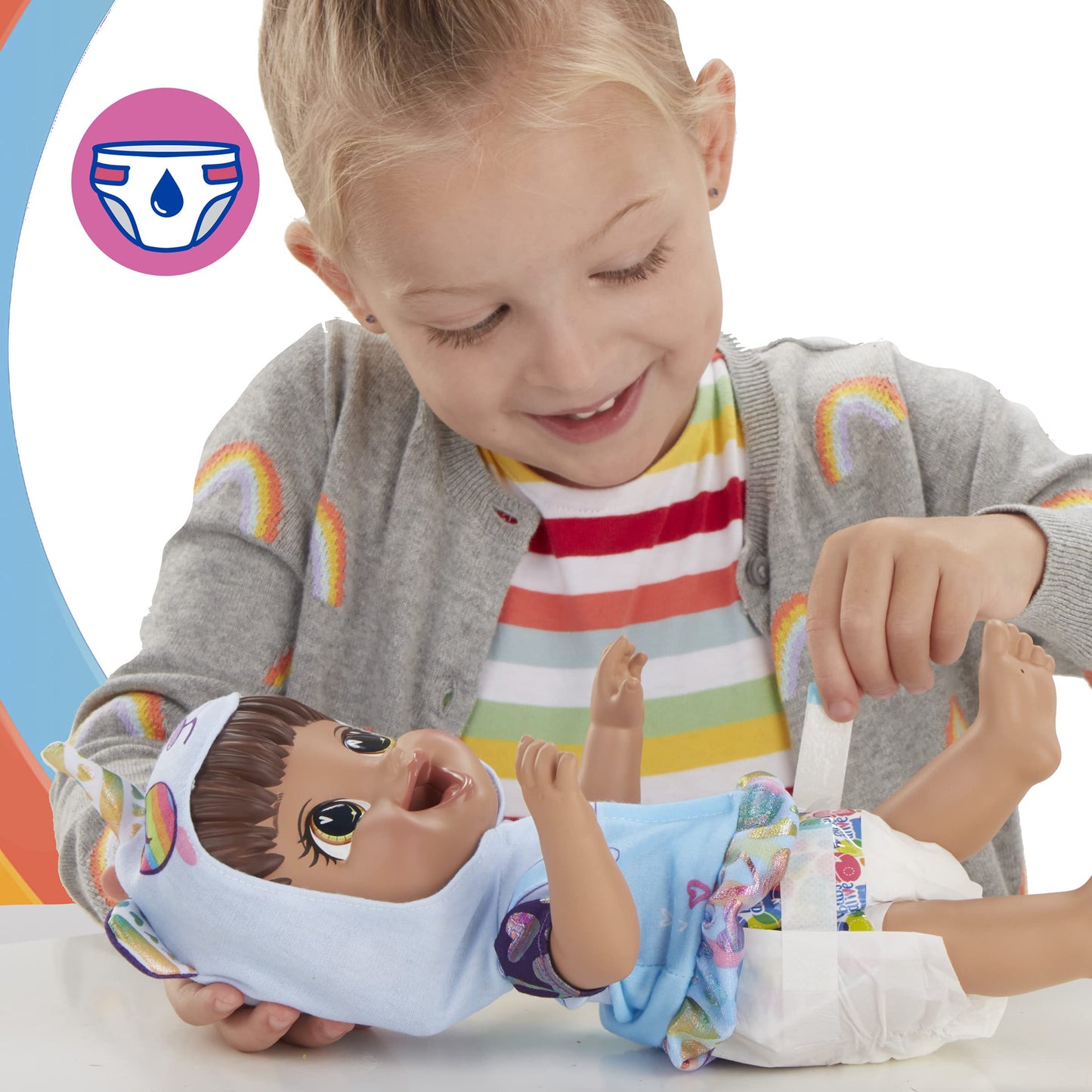 Baby Alive Tinycorns Doll, Panda Unicorn, Accessories, Drinks, Wets, Brown Hair Toy For Kids Ages 3 Years And Up