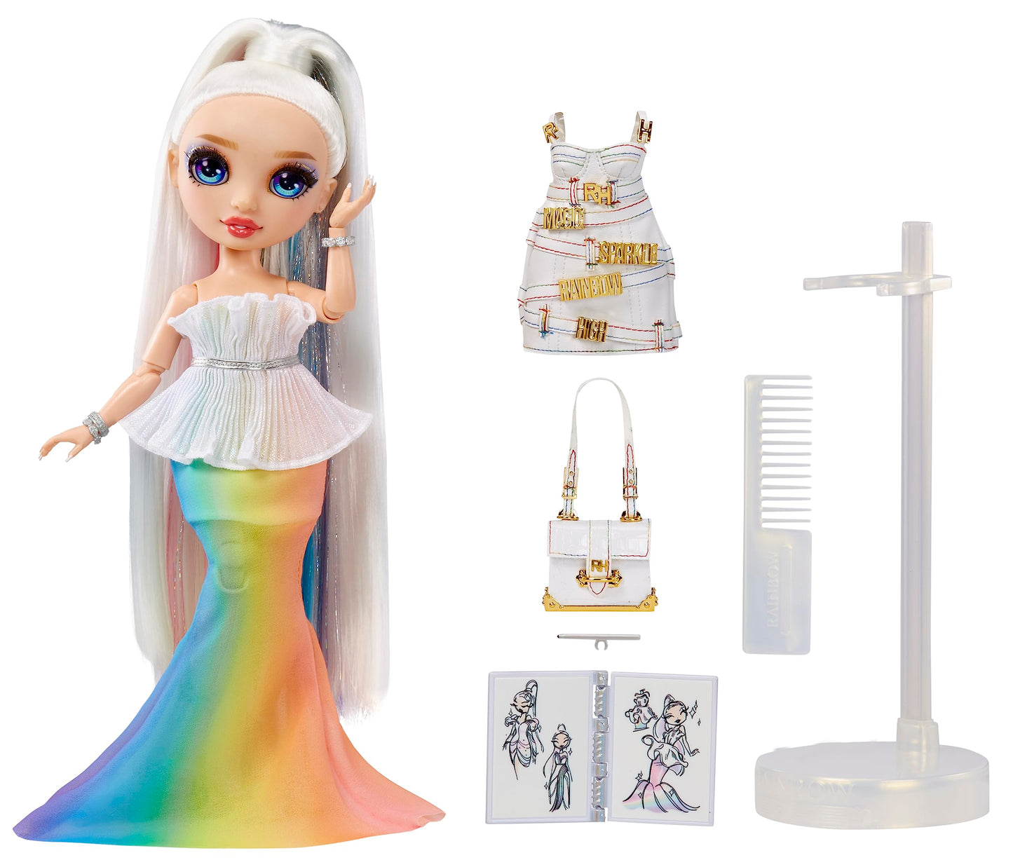 Rainbow High Amaya Raine 11” Fashion Doll Playset with 2 Outfits & Accessories, Rainbow Color, Model 594154EUC