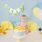 Rubber Ducky 1st Birthday high chair banner - Rubber Duck 1st Birthday Decoration, Light Blue 1st Birthday banner for Boys, Summ
