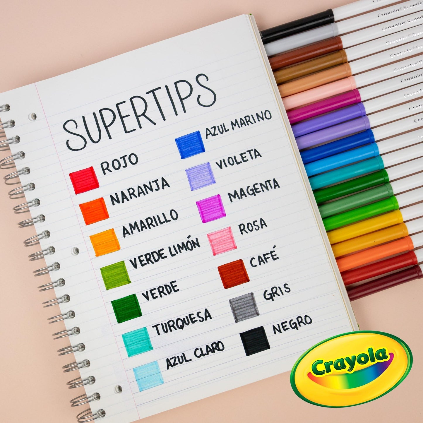 Crayola Washable Super Tip Markers, 20 Count, Assorted Colors, Model 58-8106, Plastic with Silly Scents