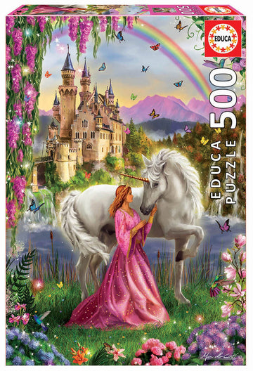 Educa 17985 Fairy And Unicorn Puzzle, 500 Pieces, Multicoloured, Piezas