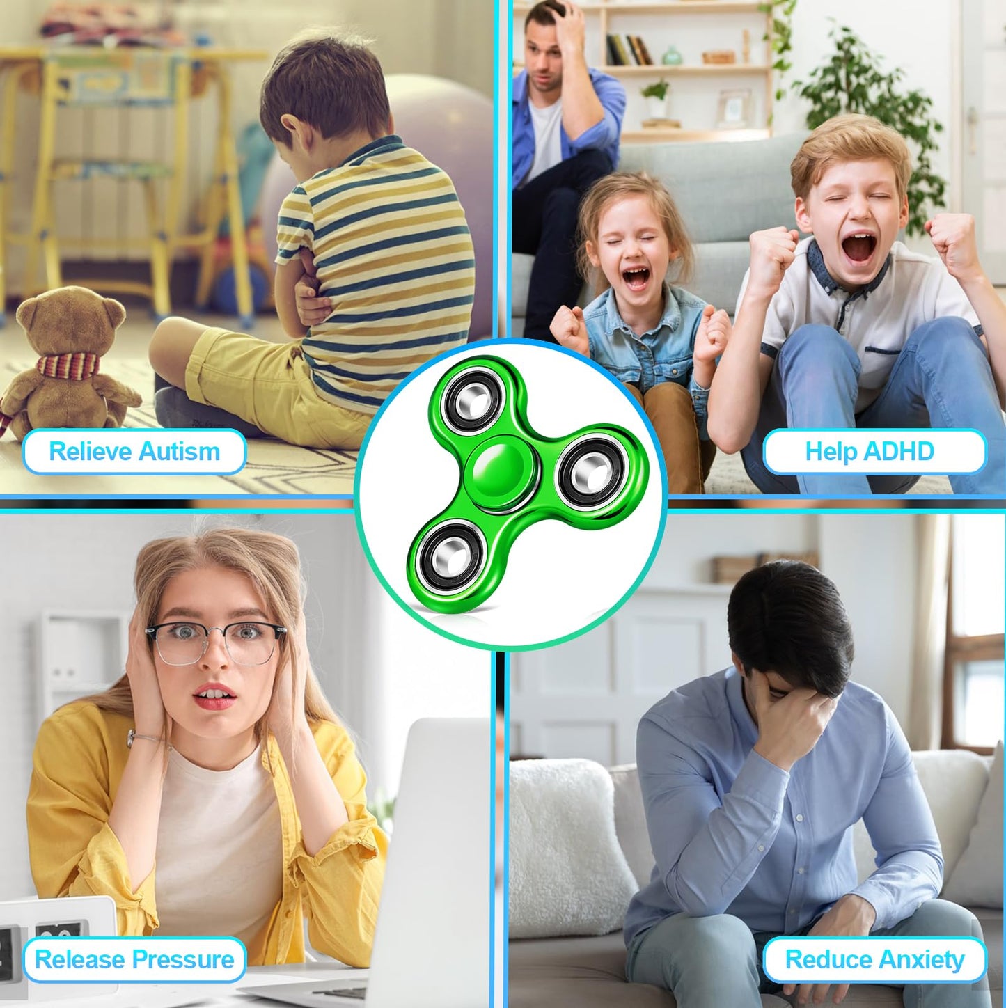 Gigilli Fidget Spinner Easter Basket Stuffers, Sensory Fidget Spinners Anxiety Relief For Kids Adults, Stress Relief Fidget Toys For Kids 8-12 With Adhd Autism, Birthday Easter Gifts For Kids Teens