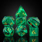 UDIXI Malachite Stone Dice Set D&D 7PCS Gemstone Dice Polyhedral DND Dice with Gift Case for Dungeons and Dragons Role Playing G
