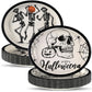 50pcs Halloween Gothic Party Supplies Smile Pumpkin Victory Gothic Skeleton Oval Paper Plates 11 x 9in Halloween Disposable Tabl