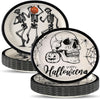 50pcs Halloween Gothic Party Supplies Smile Pumpkin Victory Gothic Skeleton Oval Paper Plates 11 x 9in Halloween Disposable Tabl