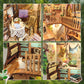 CRIOLPO Book Nook Kit - DIY Dollhouse Booknook  Book Nook Miniature Kit for Bookshelf Insert Decor Craft for mature-themed Teen Halloween  3D Wooden Puzzle Bookends with Sensor Led Light