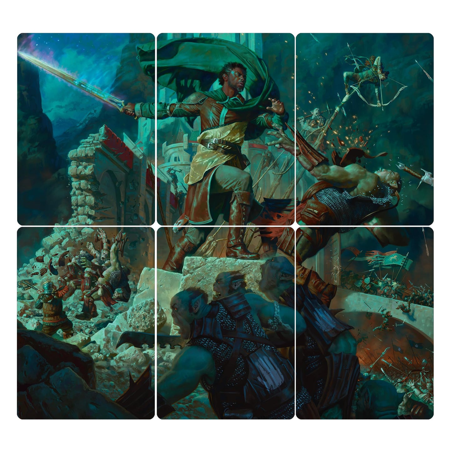 Magic The Gathering Scene Box - Lord of The Rings: Tales of Middle-Earth - Aragorn at Helm’s Deep - 6 Scene Cards, Multicolor, Model D34830000