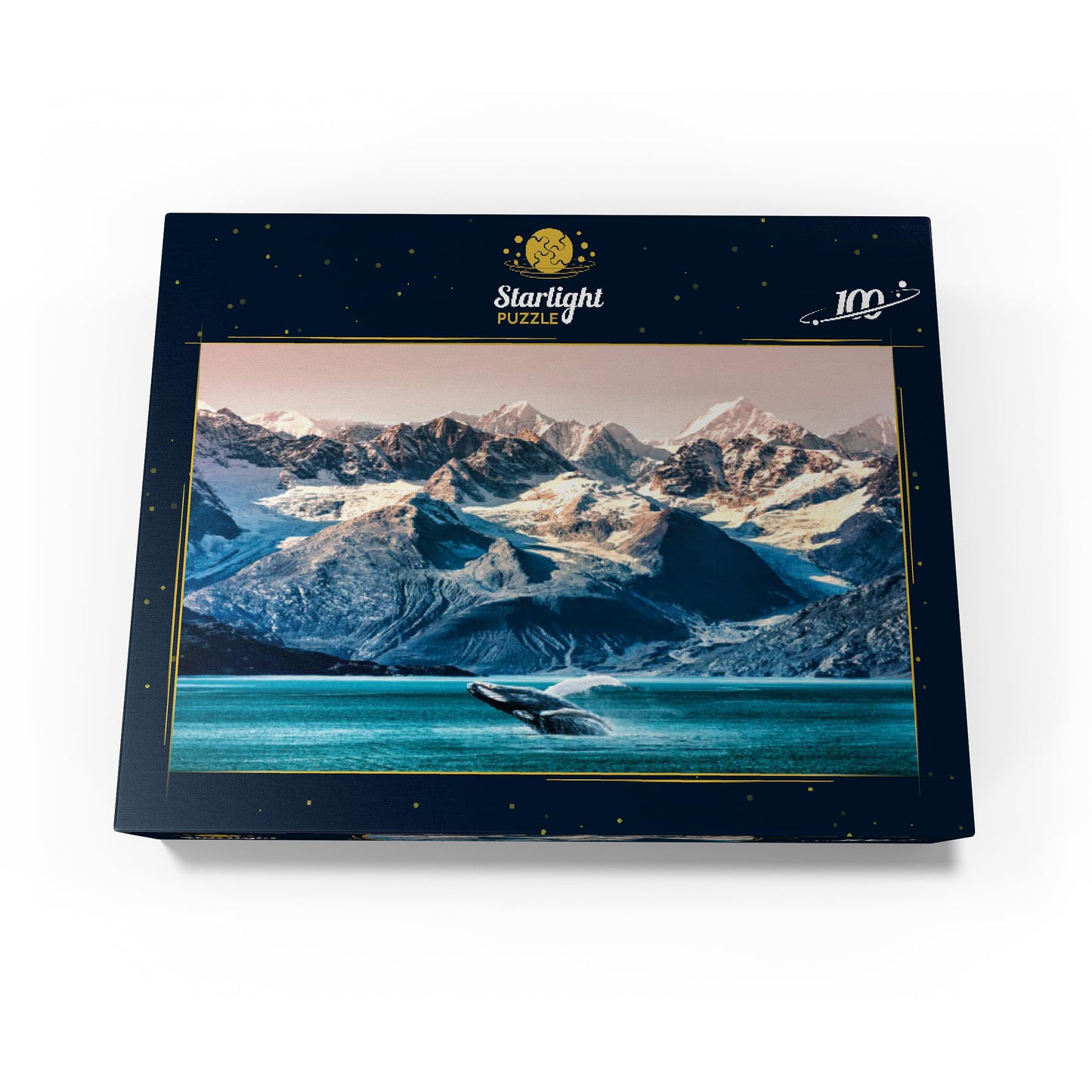MyPuzzle Alaska Whales - enhanced 100 Piece Jigsaw Puzzle - Made in USA