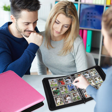 GERMUN 9 Pocket Card Binder  enhanced Zip Trading Card Binder  720 Double Sided Pocket PU Card Collection Binder  Collector Card Album  Card Folder for MTG  TCG  Sports Cards  Game Cards (Pink)