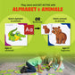 Animals Matching Cards Floor Game, Learn Abc'S With Animals Matching Game, Educational Children'S Memory Game, Great Animal Game