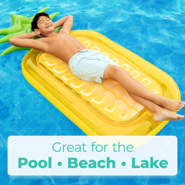 Greenco Giant Inflatable Pineapple Pool Lounger Float, 6 Ft Long, Large Pineapple Inflatable Pool Float For Kids & Adults, Pineapple Raft Pool Float For Summer Fun For Pool, Lake, Beach Parties