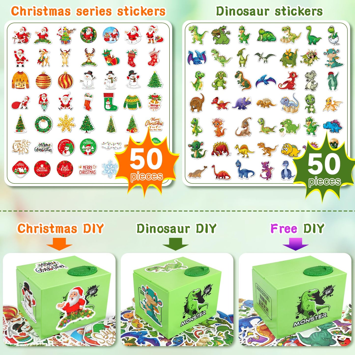 Piggy Bank For Kids,Dinosaur Toys For Boys Age 3 4 5 6 7 8 9 10 11 12,Automatic Coin Stealing Money Bank With 2 Sets Of Diy Stic