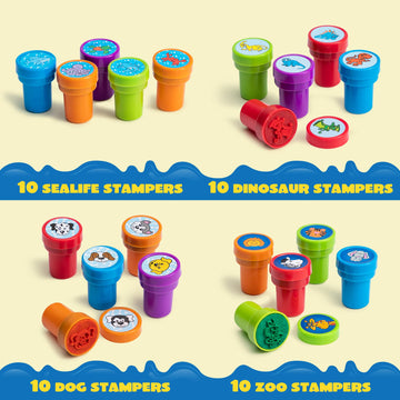 JOYIN 100PCS Assorted Stamps for Kids Self-Ink for Party Favor, Teacher Stamps, Kids Treasure Box, Prize for Classroom, Easter E