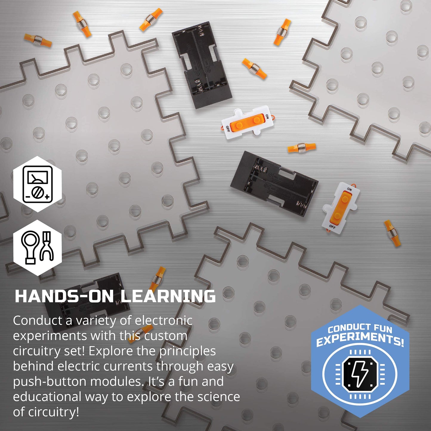 Discovery #Mindblown Action Circuitry Electronic Experiment Complete Stem Set, Build-It-Yourself Engineering Toy Kit, Explore Th