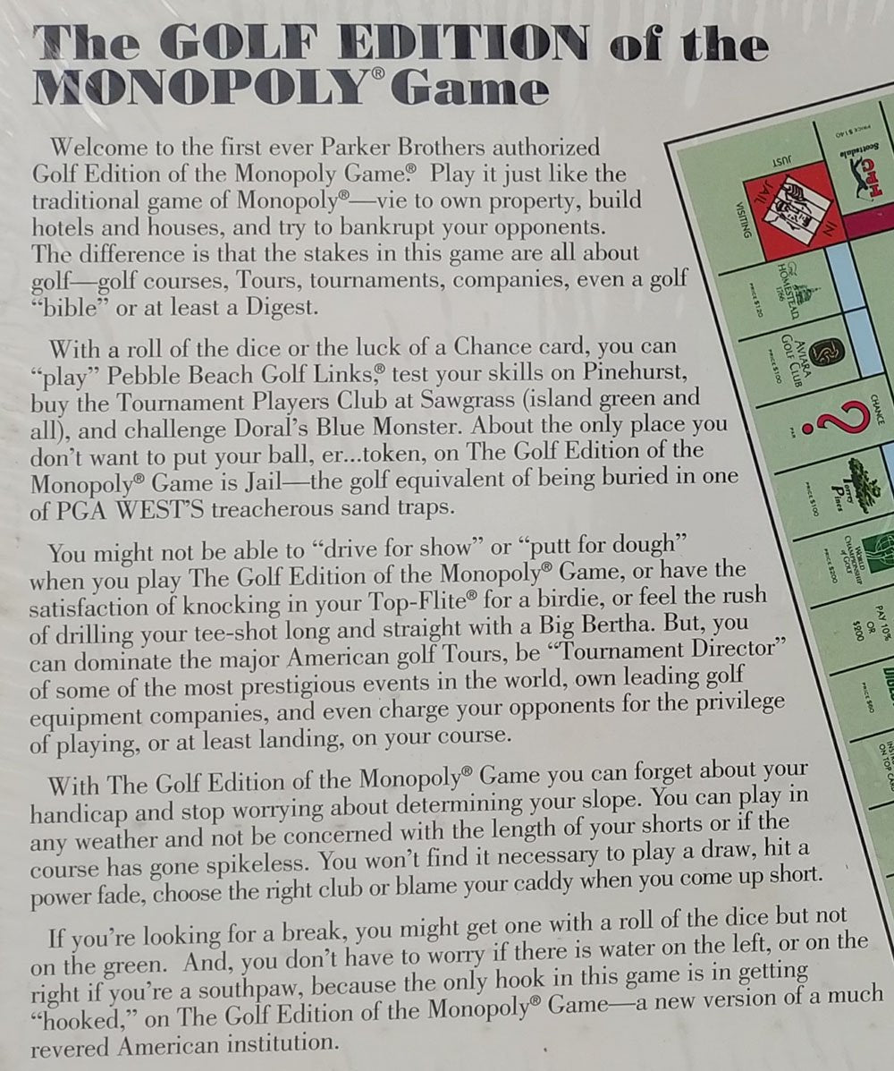 Hasbro MONOPOLY GOLF EDITION Game - Classic Cardboard Board Game, Fun for All Ages