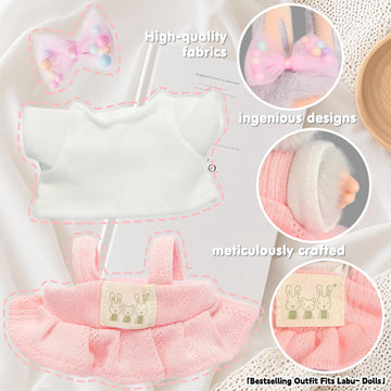 Ciunura 2025NEW Trendy Clothes for 5.9-6.7inches Doll  Designed for bubuclothes  Multiple Stylish Outfit Sets  Can Be Used to Change Clothes for Your15&17cm Dolls (Pink Skirt 3pc Set)
