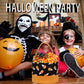 Xinblueco Halloween Trick Or Treat Bags Halloween Candy Buckets Fabric Orange Black Purple Basket Candy Corn White Polka Dot Stripe Halloween Party Favor Bags