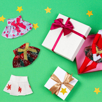 4 Pieces Santa Clothing Christmas Elf Skirts For Elf Doll Christmas Holiday Decorations (Not Include Doll)