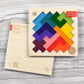 Bright Beam Goods Rainbow Pentomino Puzzle - Birch & Acrylic, Colorful Brain Teaser for All Ages