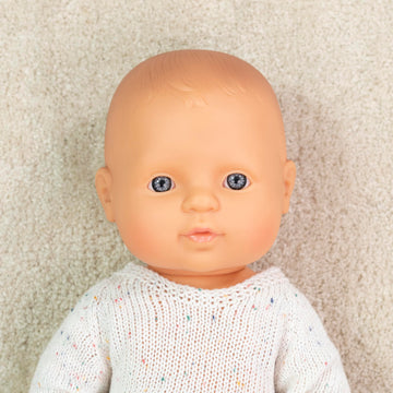 Miniland Doll 12 5/8'' Caucasian Girl (Polybag) - Made In Spain, Anatomically Correct, Quality, Inclusion